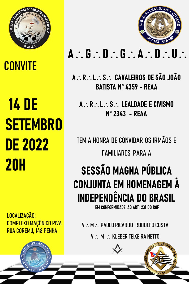 SESSÃO MAGNA PÚBLICA – INDEPENDÊNCIA DO BRASIL